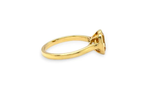 1.00ct Natural Citrine & 9ct Gold Rub Over Solitaire 2.51g