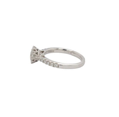 0.57ct Natural Diamond & Platinum Halo/Solitaire Ring -4g