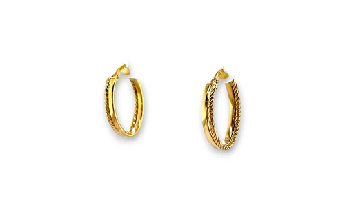 9ct Double Tube Oval Hoop Earrings  (23 x 3.7mm) 1.8g