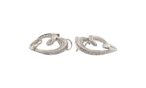 1.32ct Natural Diamond & 18ct White Gold (24.7 x 16mm) Lever Back Stud Earrings 6.4g