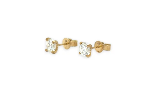 2.00ct Lab Grown Diamond & 9ct Gold Solitaire Stud Earrings 1.7g