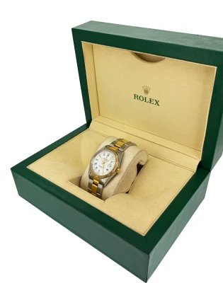 Rolex 34mm Oyster Perpetual Date- 18ct Gold & Stainless Steel 1995 Box & Papers