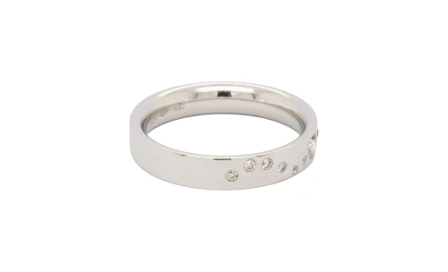 0.20ct Diamond & Platinum 4mm Sligh Court Wedding Band 7.2g