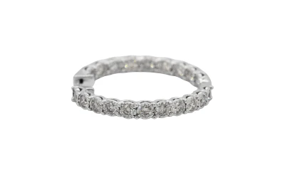 2.12ct Natural Diamond & 9ct White Gold Hoop Earrings (29mm) 7.4g