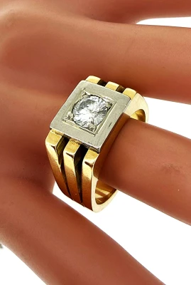 0.50ct Diamond & 18ct Gold Gents Ring 19.2g