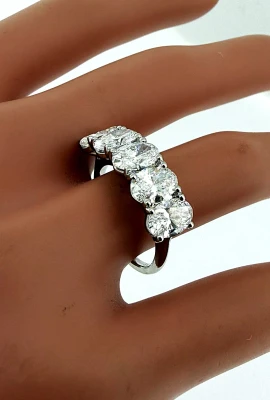 3.26ct Lab Grown Diamond & Platinum 5 Stone Eternity/Dress Ring 5.86g