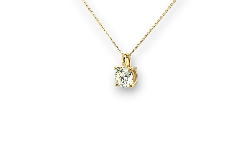 2.00ct Lab Grown Diamond & 9ct Gold Pendant & Chain 16/18Inch 2.7g