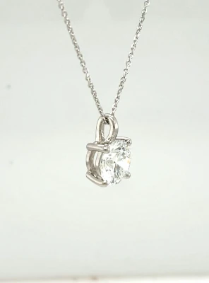 2.04ct Lab Grown Diamond & 9ct White Gold Solitaire Pendant 16/18 Inch