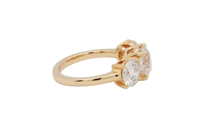 4.00ct Lab Grown Diamond & 18ct Gold Trilogy Ring 5.99g