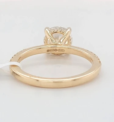 1.80ct Lab Grown Diamond & 9ct Gold Solitaire Ring (Hidden Halo) 2.9g Size M