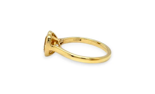 1.00ct Natural Citrine & 9ct Gold Rub Over Solitaire 2.51g