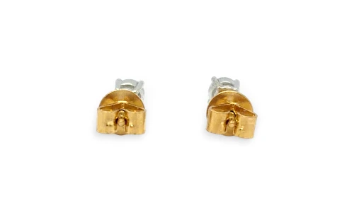 0.33ct Natural Diamond & 18ct Yellow/White Gold 3.4mm Stud Earrings 1.13g