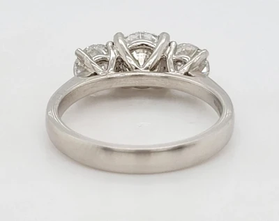 2.06ct Lab Grown Diamond & Platinum Trilogy Ring 5.6g Size: L