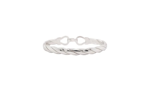 Sterling Silver 8mm Gents Twist Bangle 49.3g