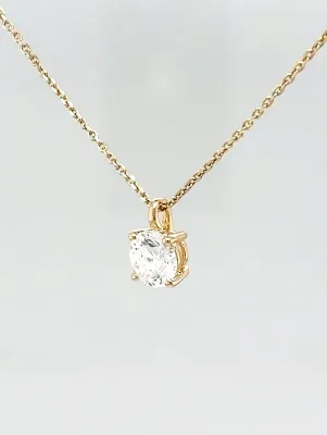 0.75ct Lab Grown Diamond & 9ct Gold Solitaire Diamond Pendant 16/18 Inch