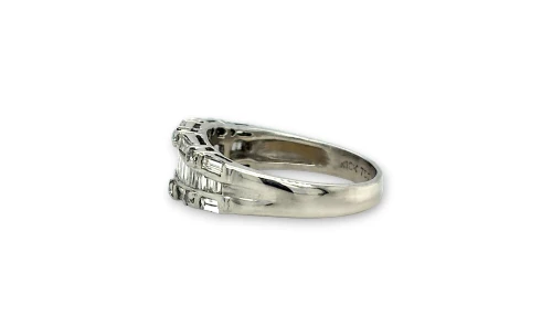0.95ct Natural Diamond & 18ct White Gold Dress Ring 5.06g