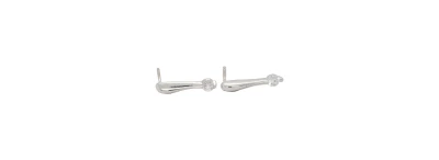 0.20ct Natural Diamond & 9ct White Gold Drop Stud Earrings ( 15.3mm x 3.0mm) - 1.33g
