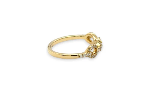 0.20ct Natural Diamond & 9ct Gold 5.0mm Link Dress Ring 1.83g