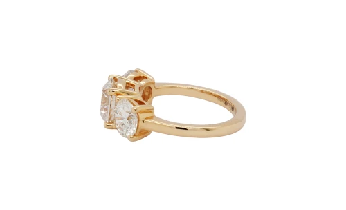 4.00ct Lab Grown Diamond & 18ct Gold Trilogy Ring 5.99g