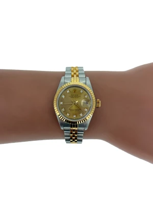 Rolex 26mm Datejust 18ct Gold/Stainless Steel Diamond 1987 Box & Papers