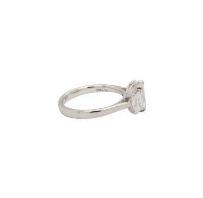 2.06ct Lab Grown Diamond & Platinum Trilogy Ring 5.7g Size M