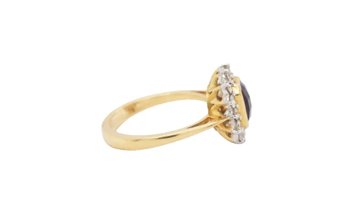 1.50ct Amethyst & 0.60ct Diamond - 18ct Yellow Gold, 6.3g