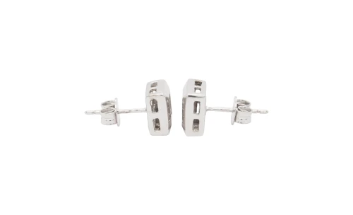 0.65ct Natural Diamond & 9ct White Gold 7.9mm Stud Earrings 3.12g