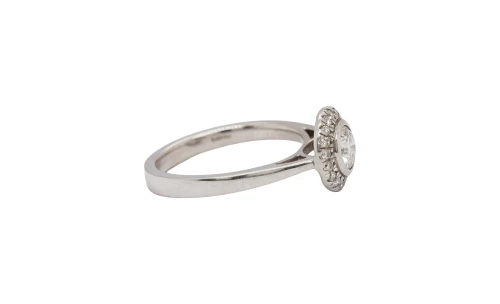 1.05ct Natural Diamond & 9ct White Gold Halo/Cluster Solitaire 2.81g