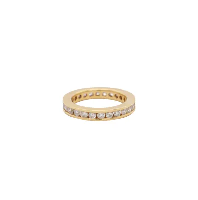 1.00ct Natural Diamond & 18ct Gold Full Eternity/Wedding Band 4.1g