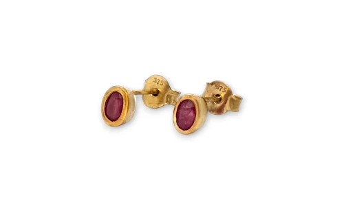 0.60ct Ruby & 9ct Gold Stud Earrings 0.9g