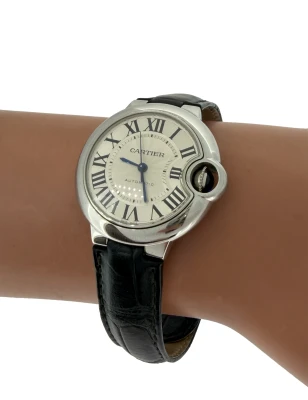 Cartier 33mm Ballon Bleu - Stainless Steel/Leather 2026 Box & Papers Model: 3489