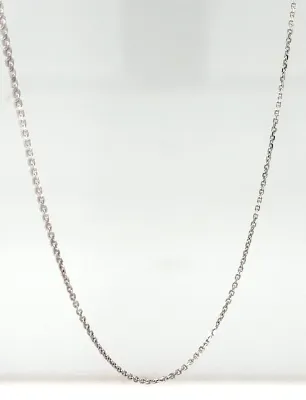 9ct White Gold 0.8mm Traditional Curb Chain 16/18 Inch