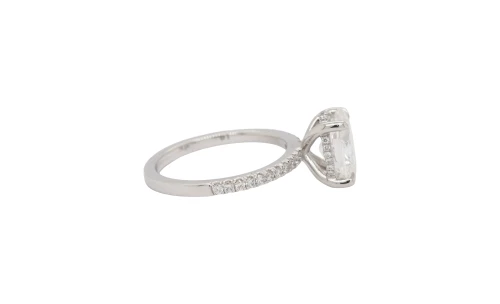 2.40ct Lab Grown Diamond & Platinum Solitaire (Hidden Halo) 5.2g Size M