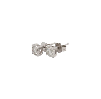 0.62ct Diamond & 18ct White Gold Solitaire Stud Earrings 1.2g