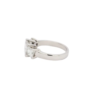 3.44ct Natural Diamond & Platinum Trilogy Ring (GIA Certified) 7.48g