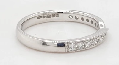 0.25ct Diamond & Platinum Shape to Fit Wedding/Eternity Band 3.5g