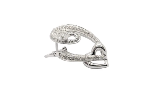 1.32ct Natural Diamond & 18ct White Gold (24.7 x 16mm) Lever Back Stud Earrings 6.4g