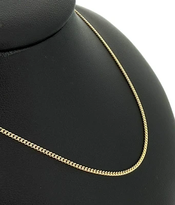 9ct Gold 0.8mm Traditional Curb Chain 16/18 inch