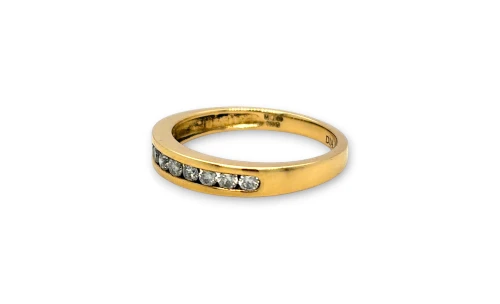 0.33ct Natural Diamond & 18ct Gold Eternity/wedding Band 3.34g