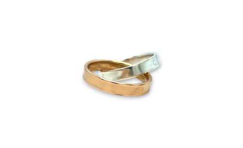 18ct Rose Gold & Silver Russian Wedding Band ( 2 x 3.5mm) By TIFFANY & CO  5.89g