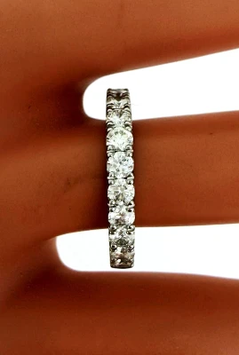 0.97ct Diamond & Platinum 3.0mm Eternity/Wedding Band 5.1g