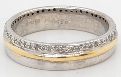 0.25ct Full Diamond Eternity/Wedding Band-18ct Yellow & White Gold 4.8g