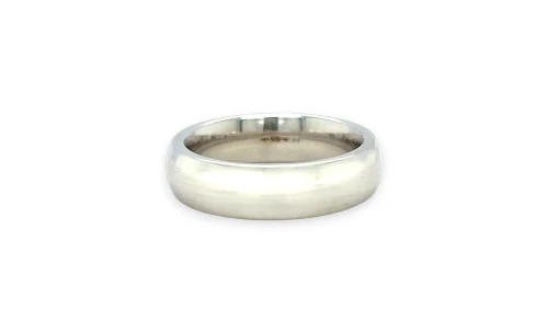 9ct White Gold 5mm Heavyweight Slight Court Band 6.93g size K