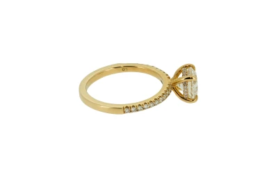 1.80ct Lab Grown Diamond & 9ct Gold Solitaire Ring (Hidden Halo) 2.9g Size M