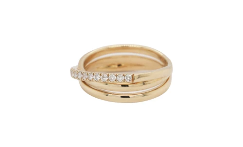 0.30ct Lab Grown Diamond & 9ct Gold Cross Over Band 3.6g