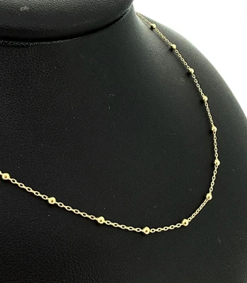 9ct Gold 1.8mm Fancy Ball Chain 16 Inch