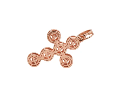 1.97ct Natural Diamond & 14ct Rose Gold Cross Pendant ( 46.3 x 25.5mm) 7.66g