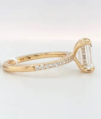 2.35ct Lab Grown Diamond & 9ct Yellow Gold Solitaire Ring ( Hidden Halo) 3.0g Size: M