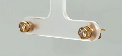 0.39ct Diamond & 9ct Gold Solitaire Stud Earrings 1.1g