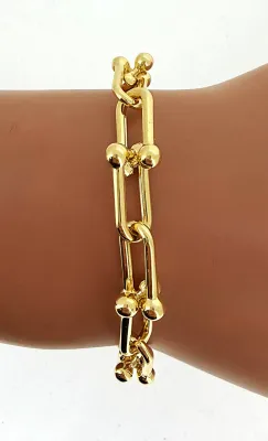 9ct Gold Fancy Linked 8.8mm Bracelet 7.5g